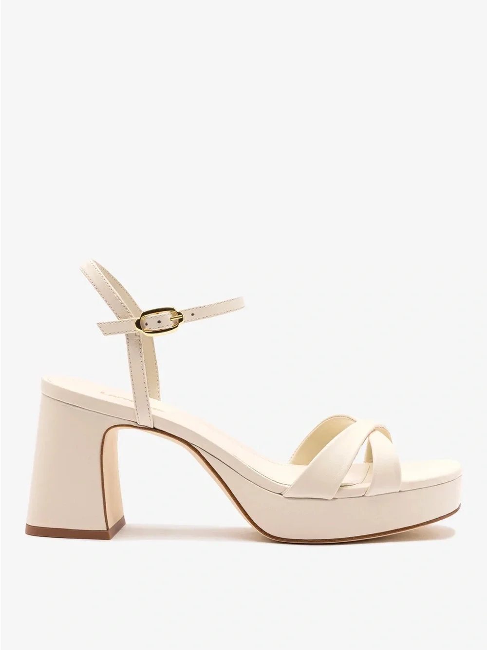 BRAND NEW Larroude Bianca Low Sandal in Ivory Leather - W8